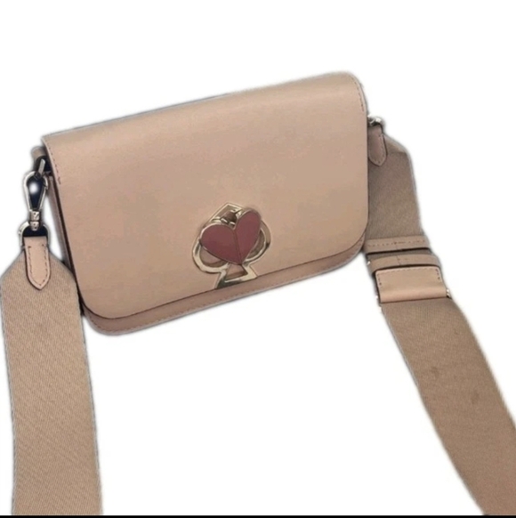 Kate Spade Nicola Crossbody Bag PXRUB180 Women’s Leather Turnlock Dusty Pink - Picture 5 of 11